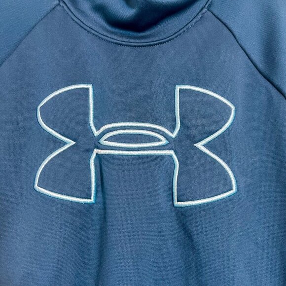 Under Armour Women's Cold Gear Big Logo Hoodie Blue Size S - Picture 4 of 5